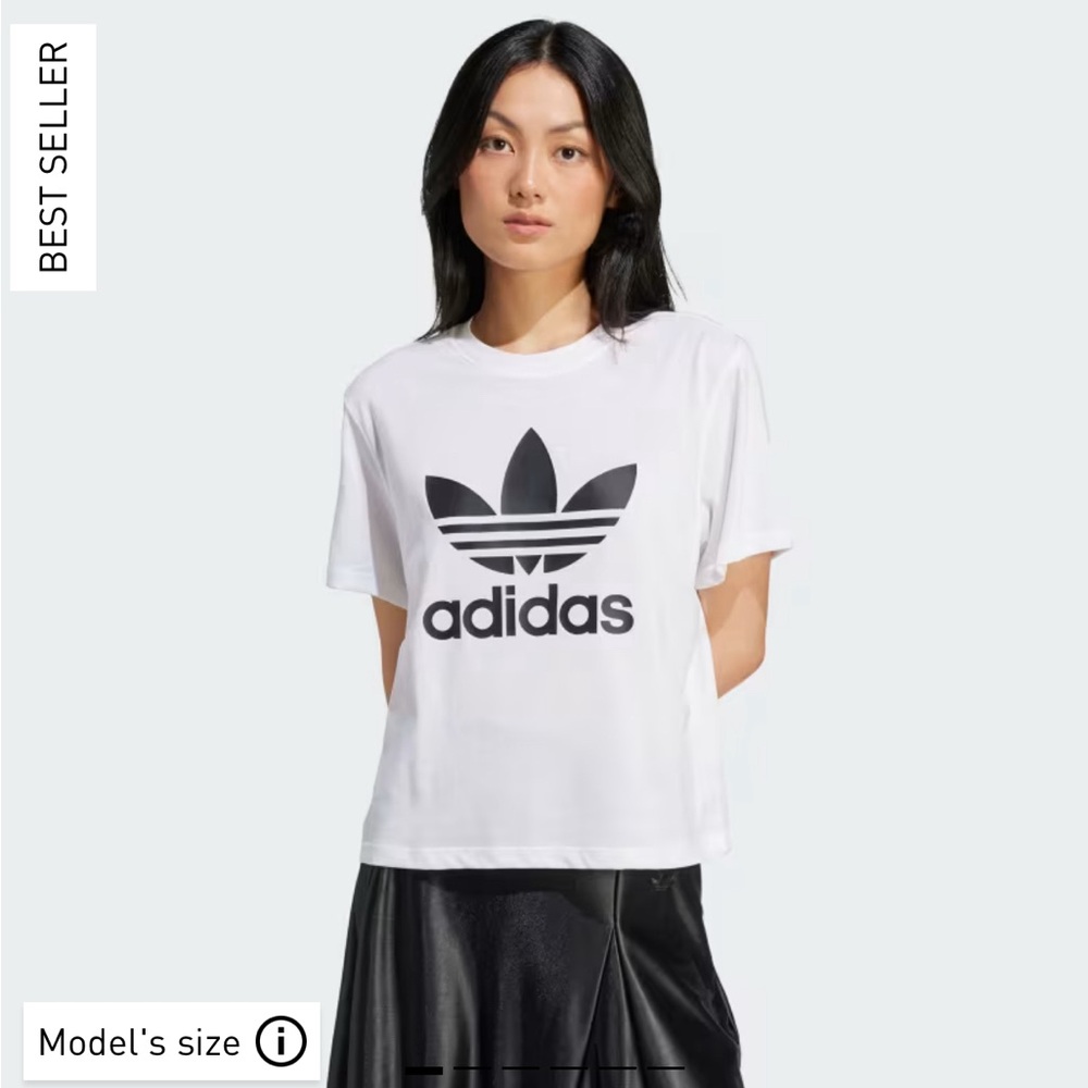 Adidas White T-Shirt with Black Logo
